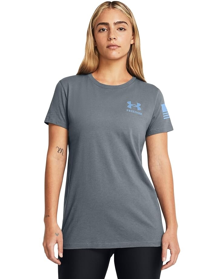 

Футболка Under Armour New Freedom Banner, цвет Gravel/Carolina Blue