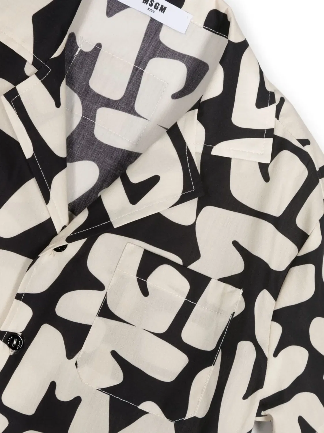 Рубашка с логотипом из хлопка MSGM, нейтральный — фото 2