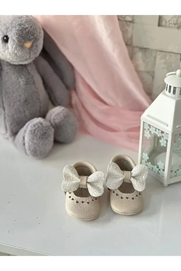 Детские мокасины для девочек из натуральной кожи Li Puna, Nude Color