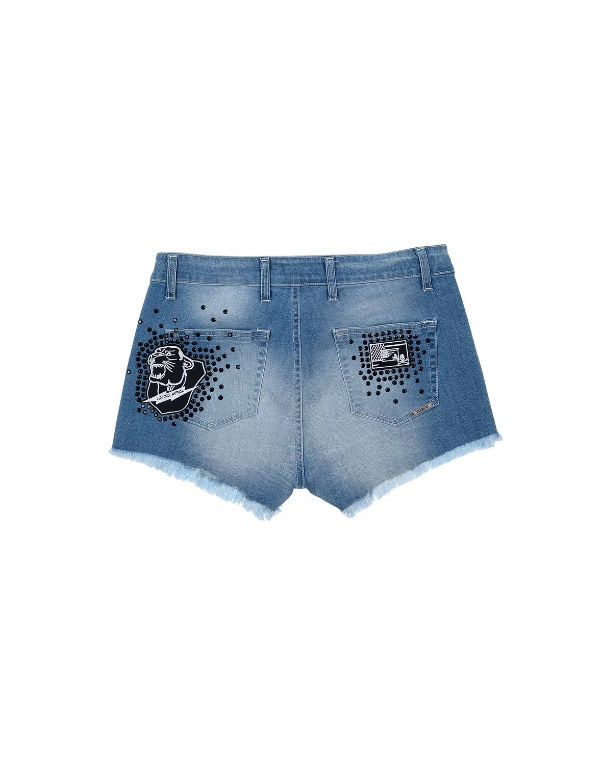Детские джинсовые шорты для девочек с бахромой Met Jeans, синий — фото 2