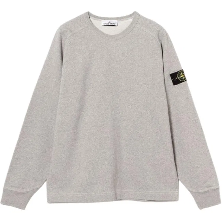 Мужской свитшот с круглым вырезом Heather Gray STONE ISLAND