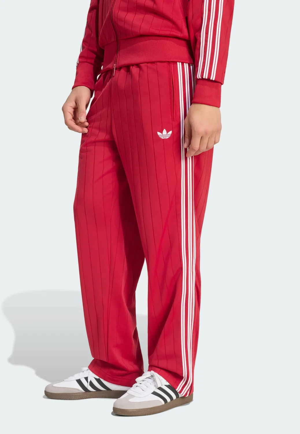 Брюки Adidas Originals свободного кроя Firebird красного цвета — фото 2