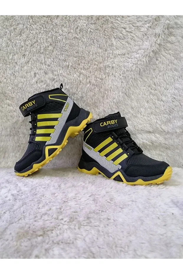 Детские ботинки для мальчиков с коротким каблуком Özgür Kids, Black Yellow