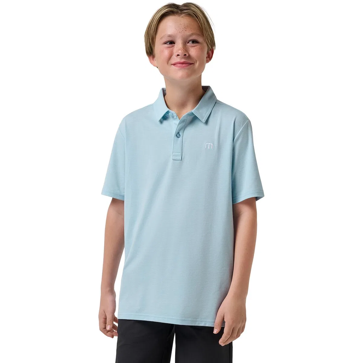 Детская рубашка-поло с принтом The Heater Polo Shirt Travismathew, Heather Dream Blue