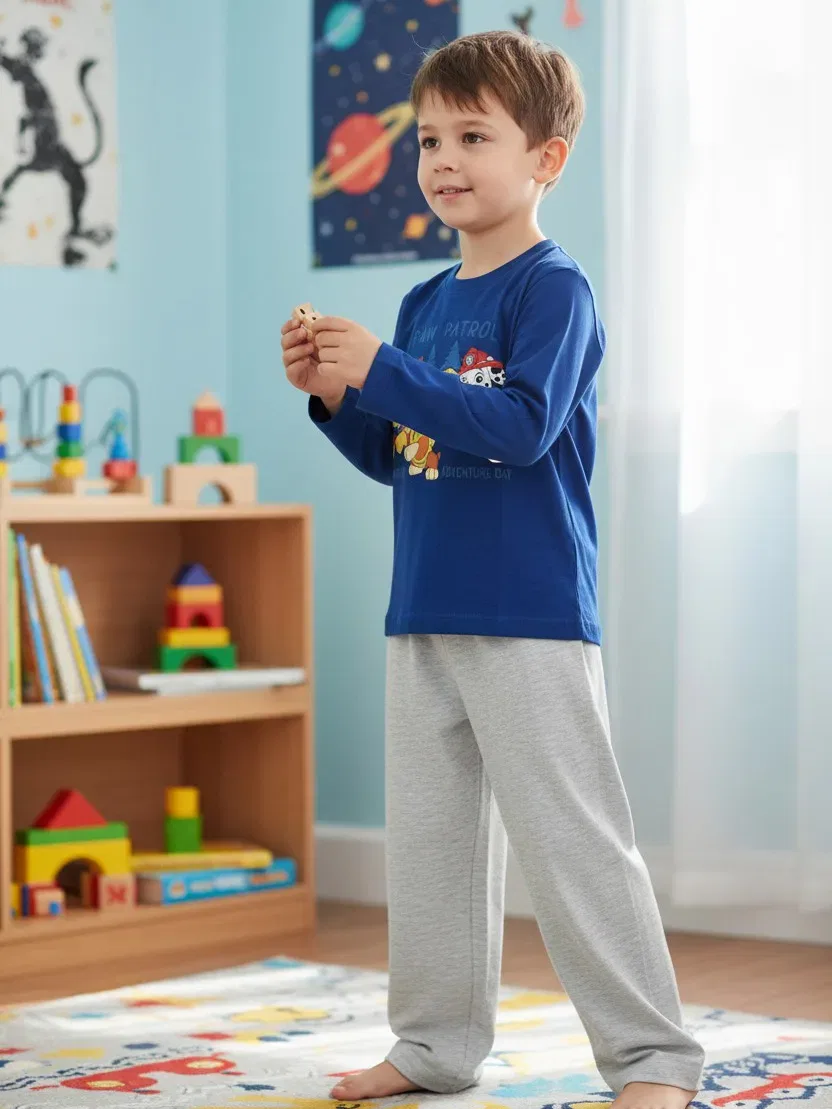 Пижамный комплект с длинным рукавом Adventure Paw Patrol, синий — фото 3