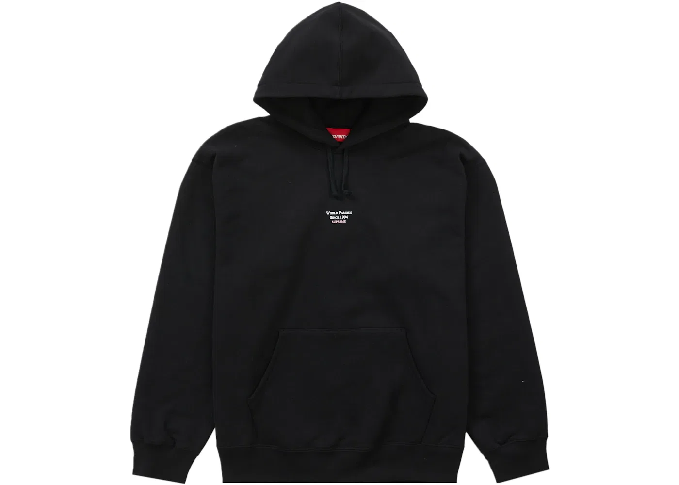 Мужская худи с принтом Supreme World Famous Micro Hooded Sweatshirt, Black
