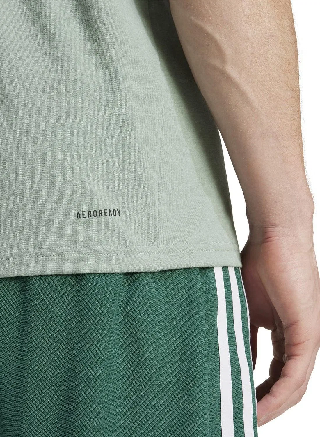 Футболка тренировочная с принтом Train Essentials Feelready Adidas, серо-зеленый — фото 4