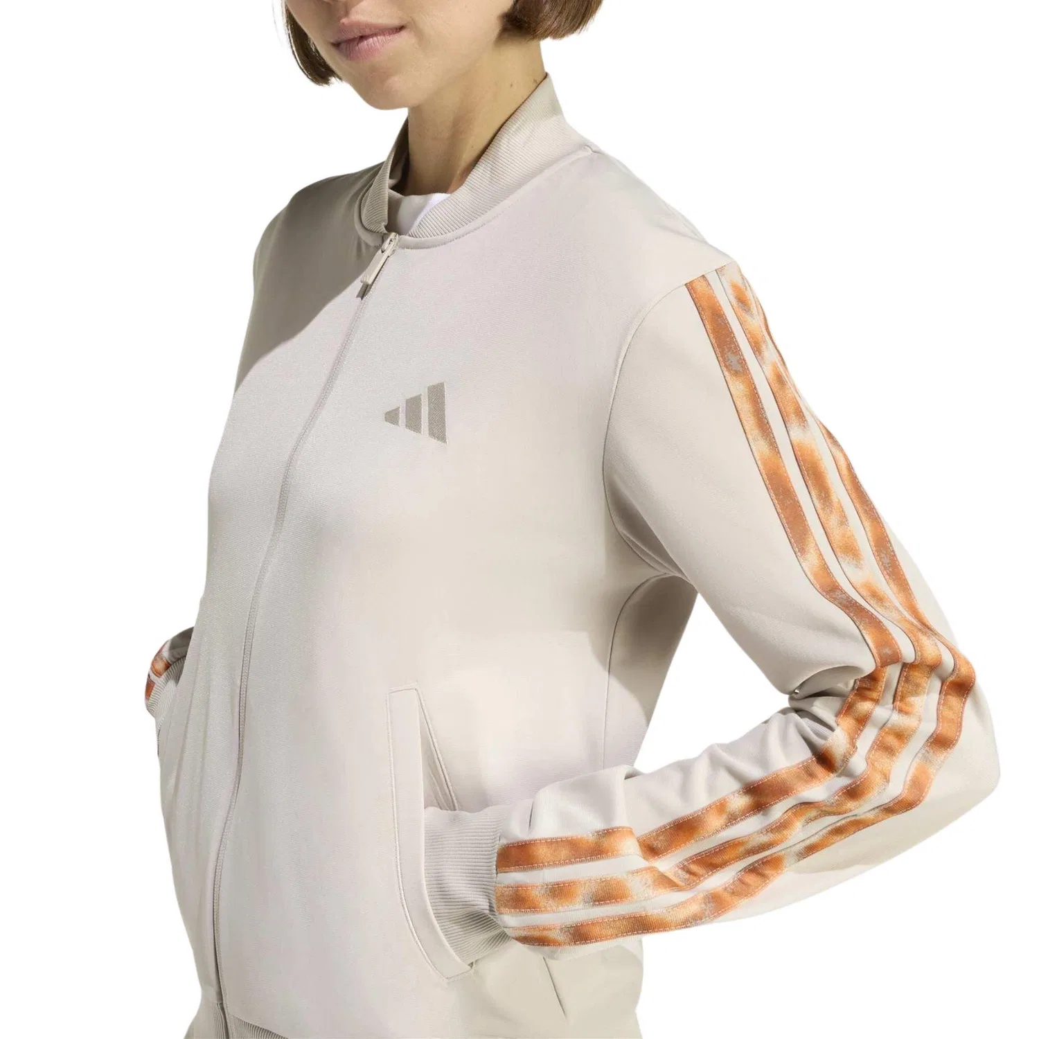 Женский спортивный костюм с леопардовым принтом 3-Stripes Track Suit Infi Adidas, Grau Orange Grau — фото 3