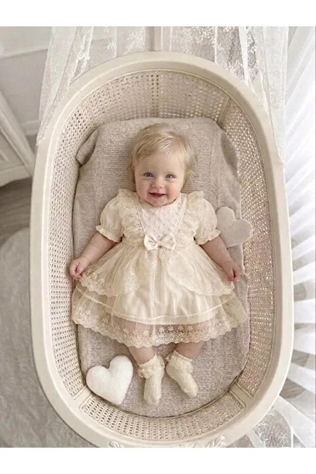 Детское платье для девочек хлопковое Bebila Baby, Beige