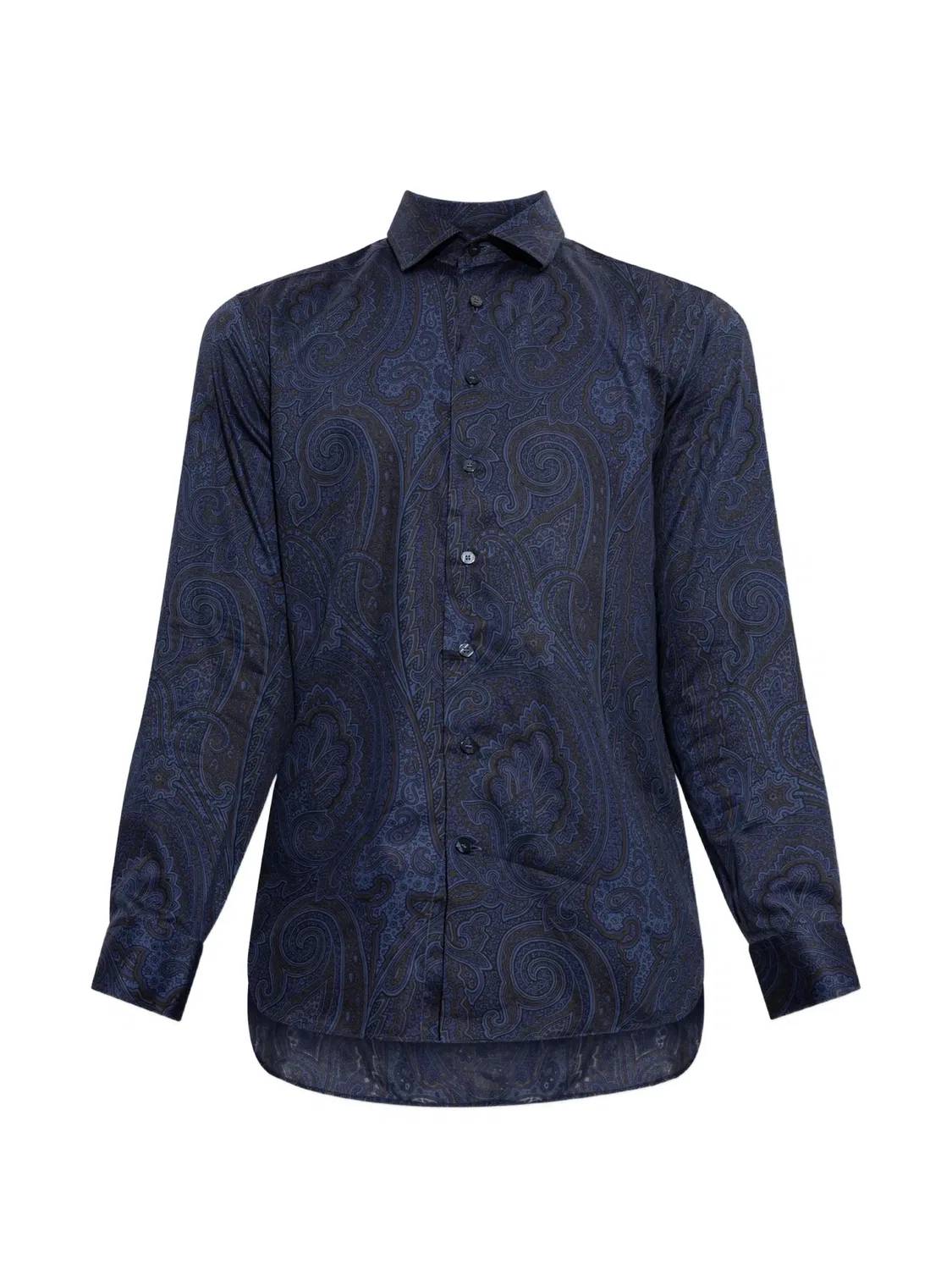 Рубашка из хлопкового сатина с узором ETRO, синий