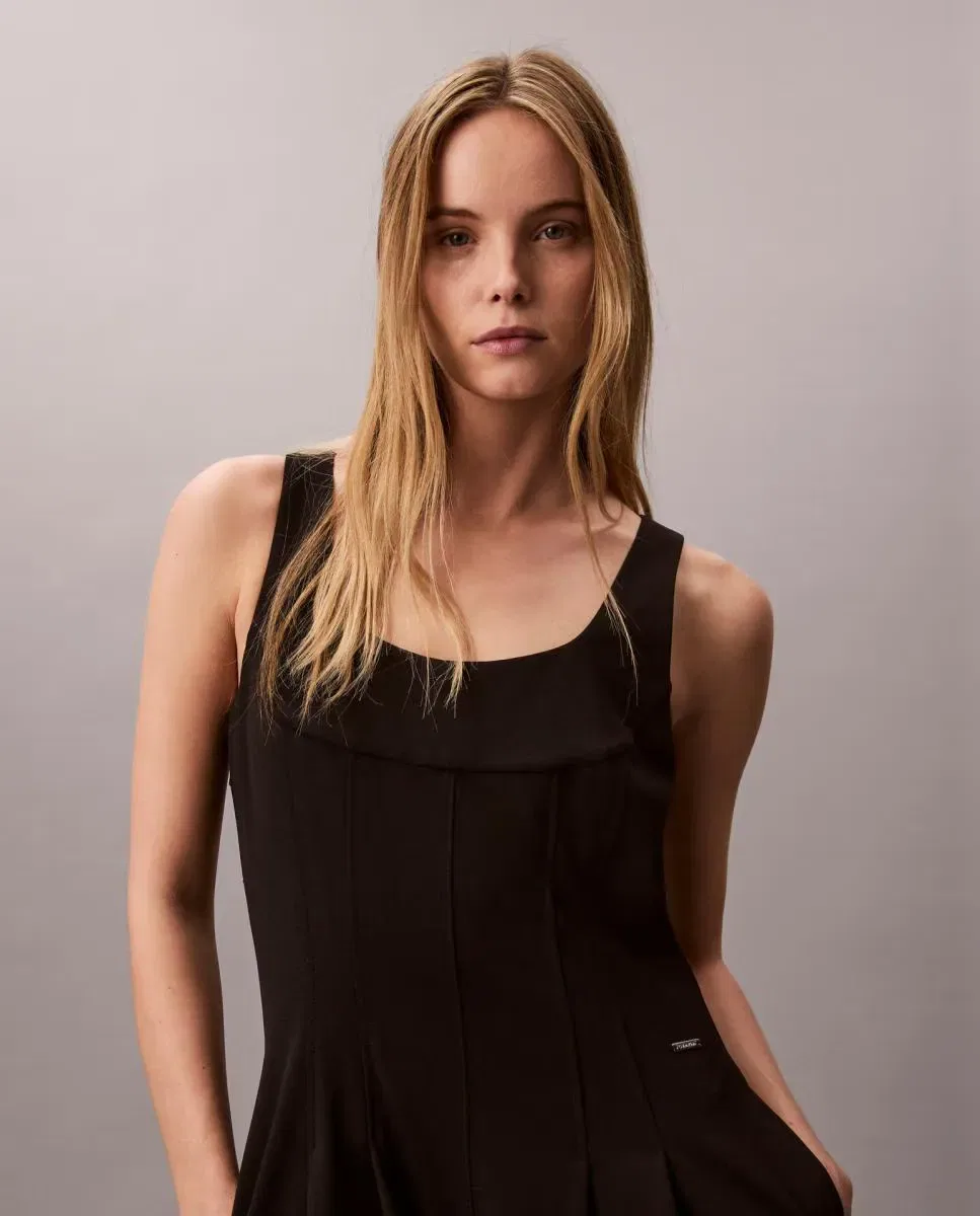 Женский комбинезон макси с круглым вырезом Calvin Klein, Negro — фото 3