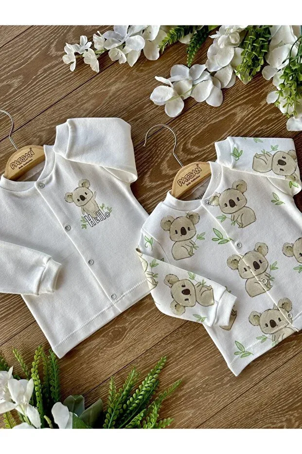 Детский комплект кардигана и топа хлопковый Koala Patsan, Ecru