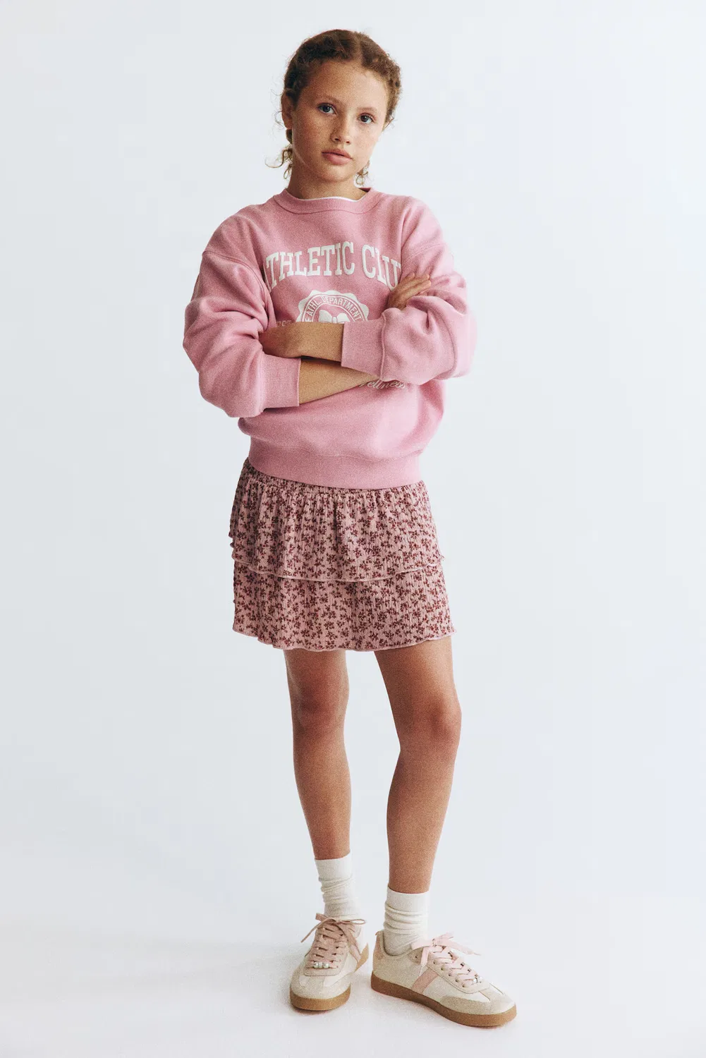 Юбка с оборками и узором H&M, Mattrosa/Geblümt