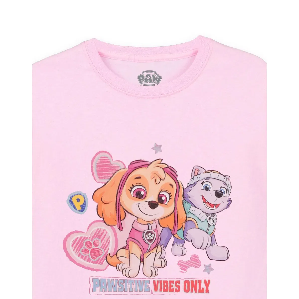 Детская футболка с коротким рукавом Pawsitive Vibes Only Paw Patrol, Pink — фото 3