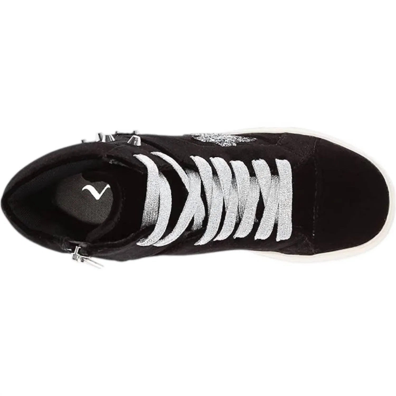 Детские кроссовки для девочек на высоком ходу с бархатной отделкой Ima High-Top Sneakers Nina, Black Velvet — фото 4
