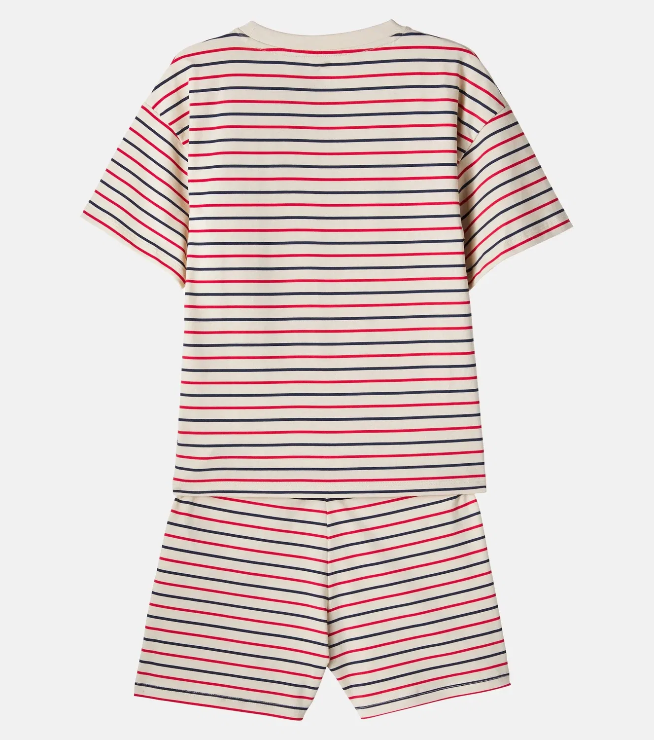 Комплект из футболки и шорт в полоску Tricolore Stripes Konges Sløjd, белый — фото 3