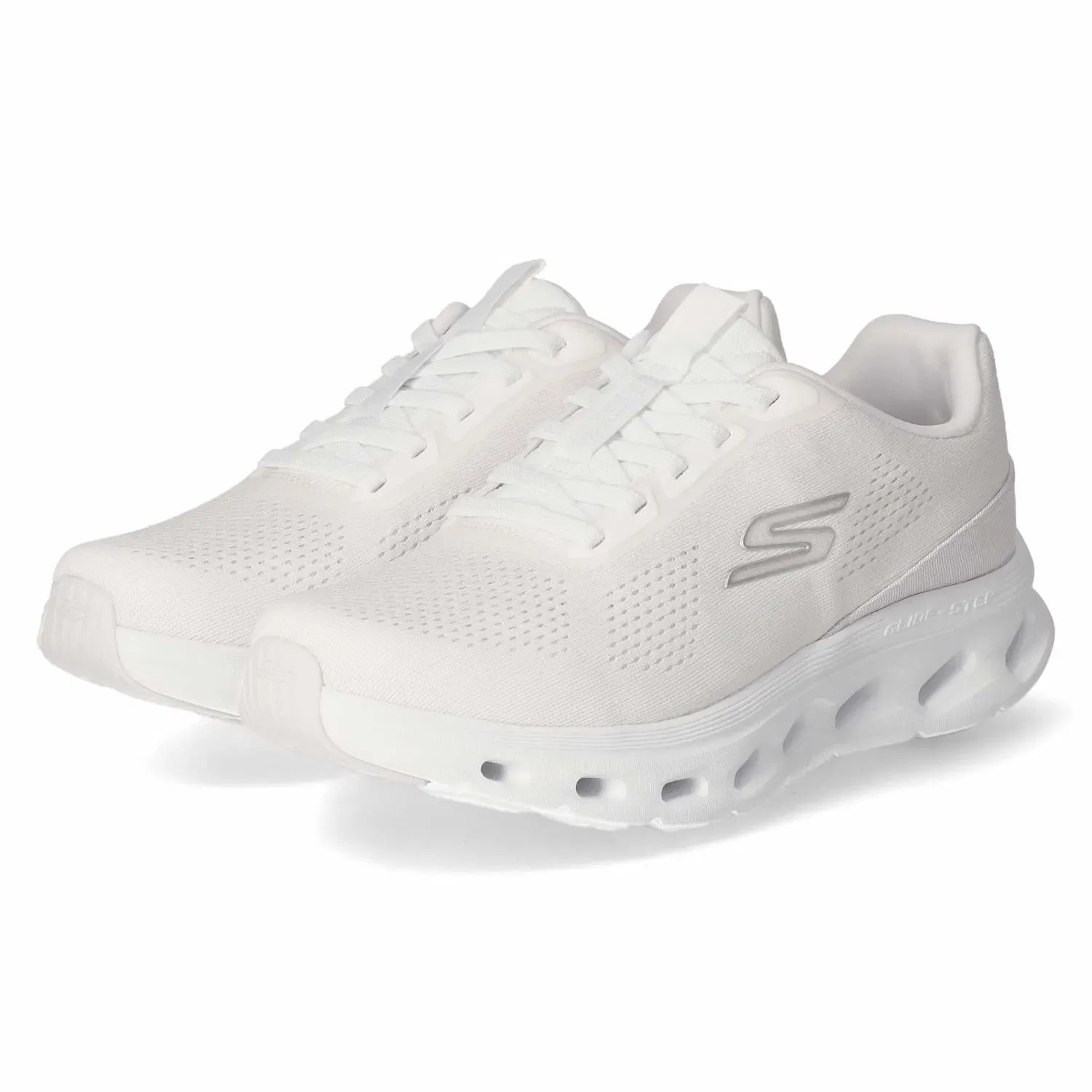 Кроссовки на шнуровке белые, Skechers, белый