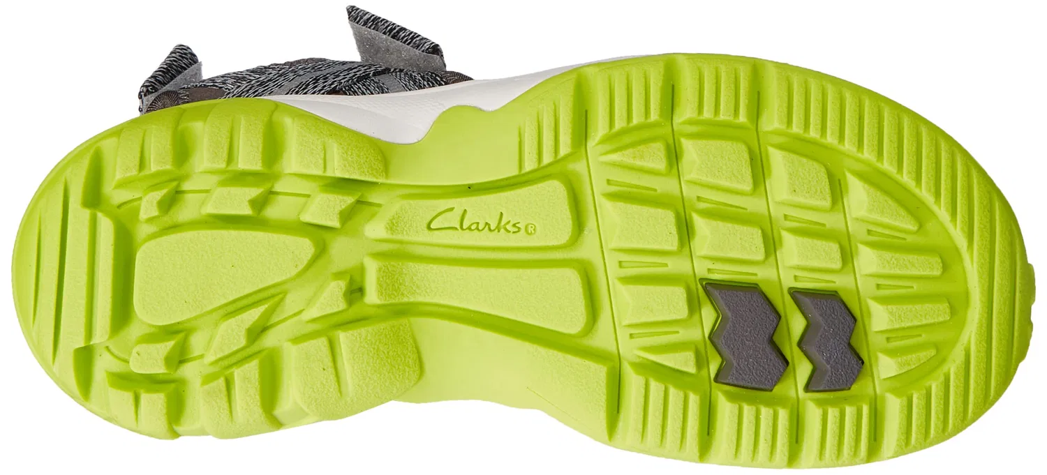 Детские сандалии для девочек с принтом Expo Sea K Clarks, Grey Grey Combi — фото 4