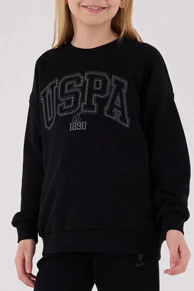 Детский комплект спортивного костюма для девочек U.S. Polo Assn., Black — фото 4
