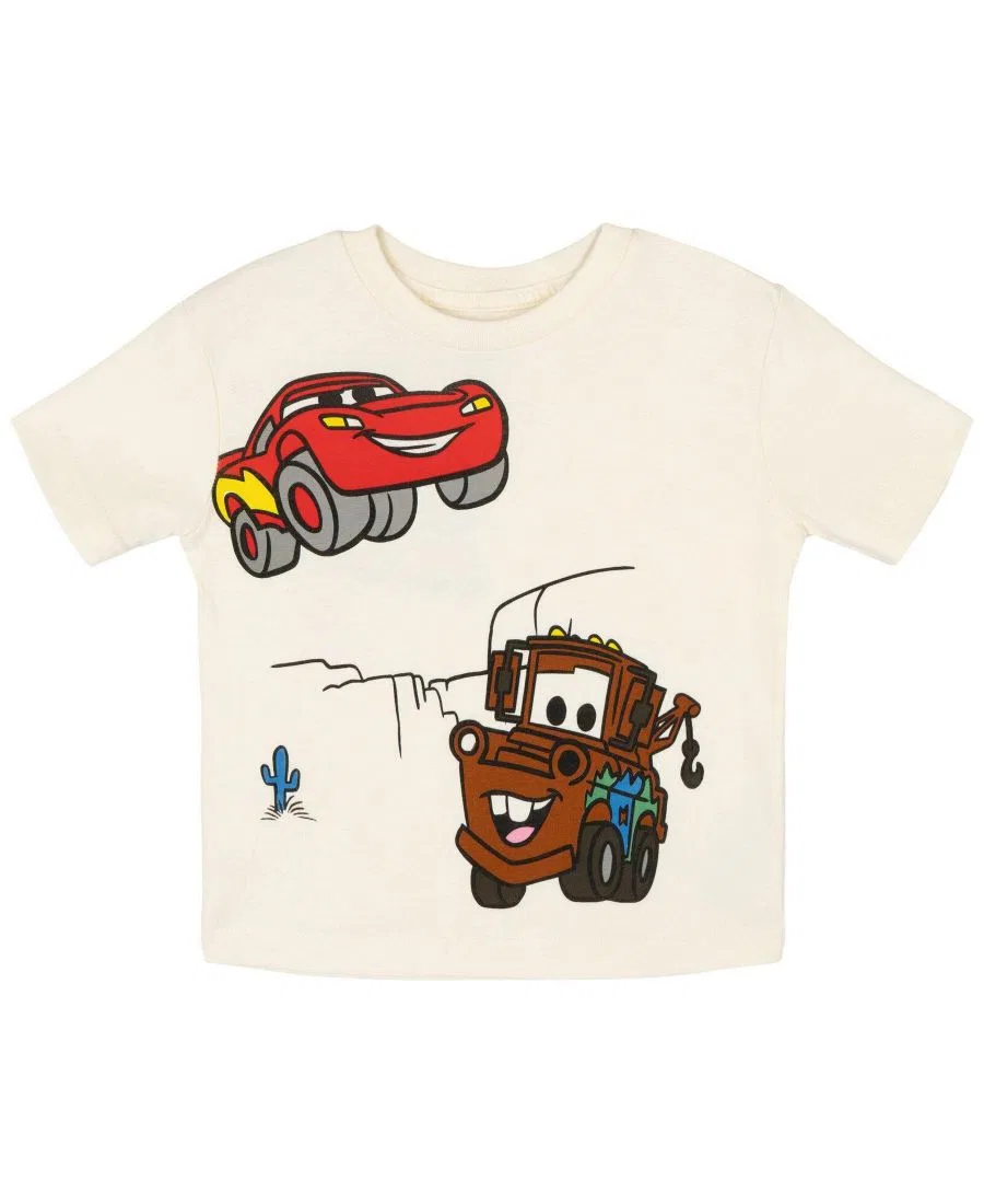 Футболка с принтом Cars Mcqueen Mater Ivory — фото 2