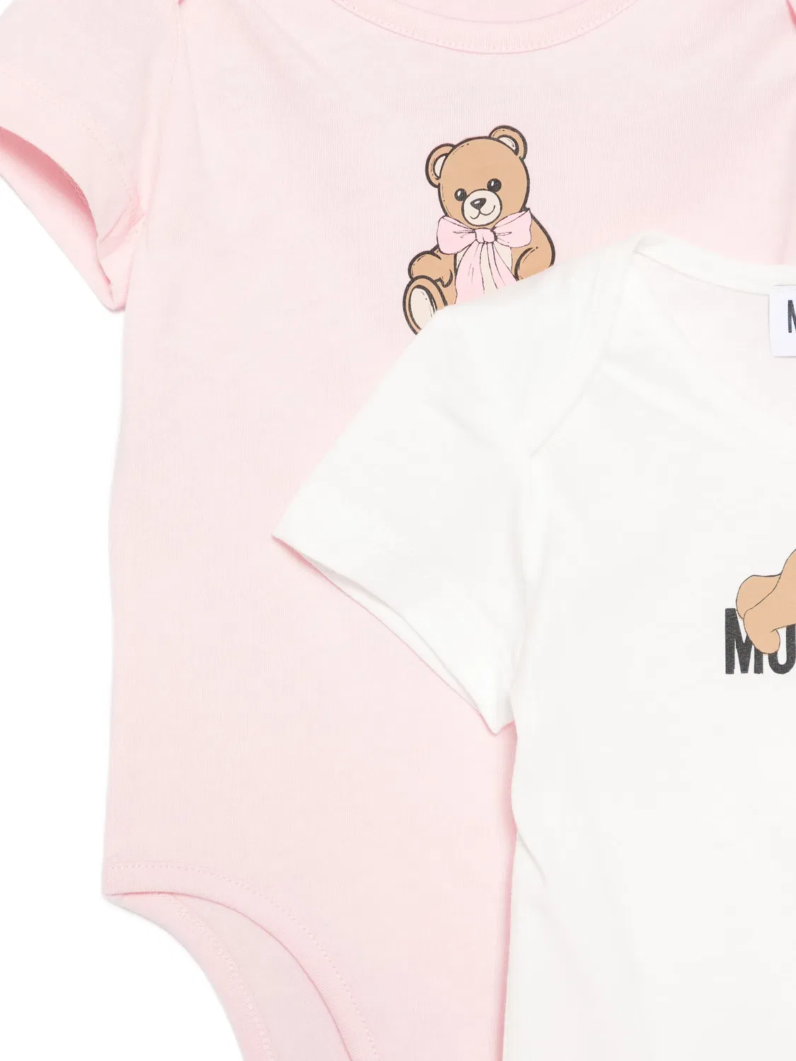 Комплект одежды для тела с принтом в виде плюшевого мишки Moschino Kids, розовый — фото 3