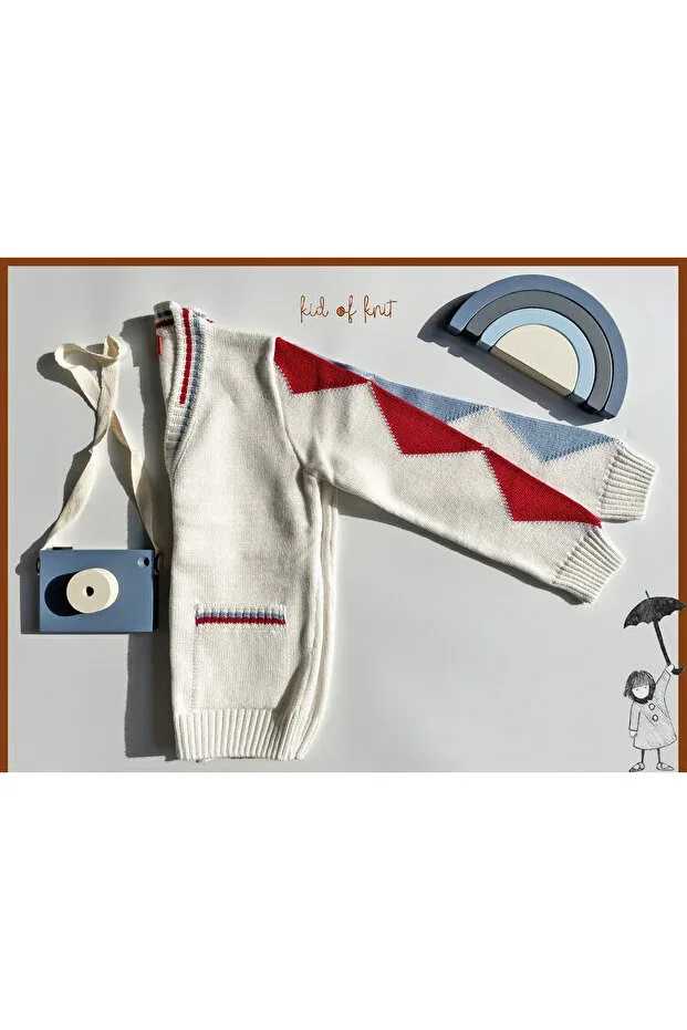 Детский кардиган с геометрическим принтом Kid Of Knit, Multicolored — фото 2