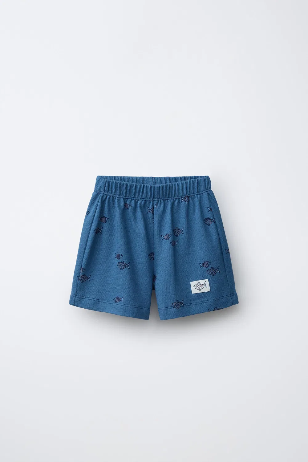 Шорты-бермуды с рыбьим принтом ZARA, Blue
