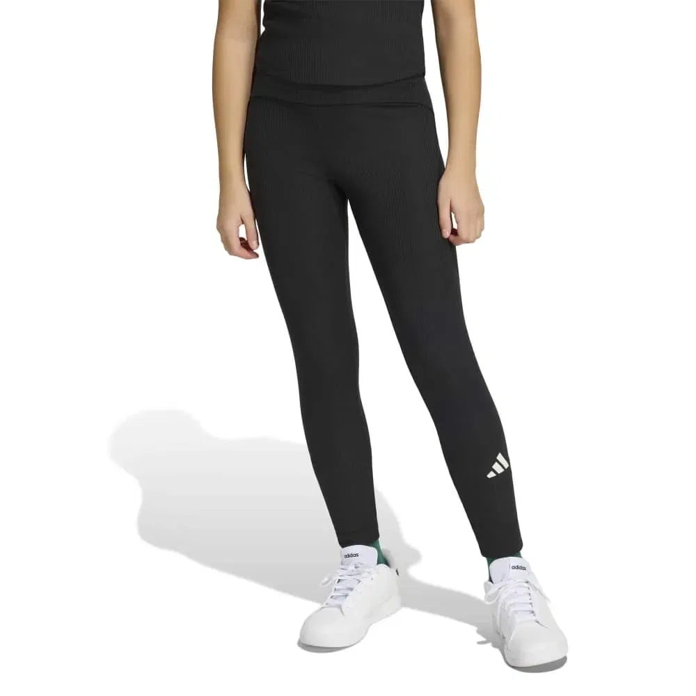 Детские леггинсы для девочек с принтом Collegiate Typography Adidas, Black