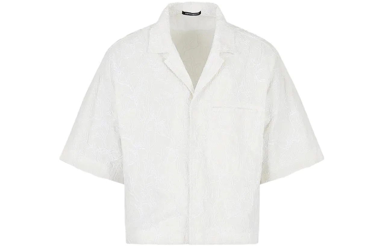 Мужская рубашка с коротким рукавом Emporio Armani, White