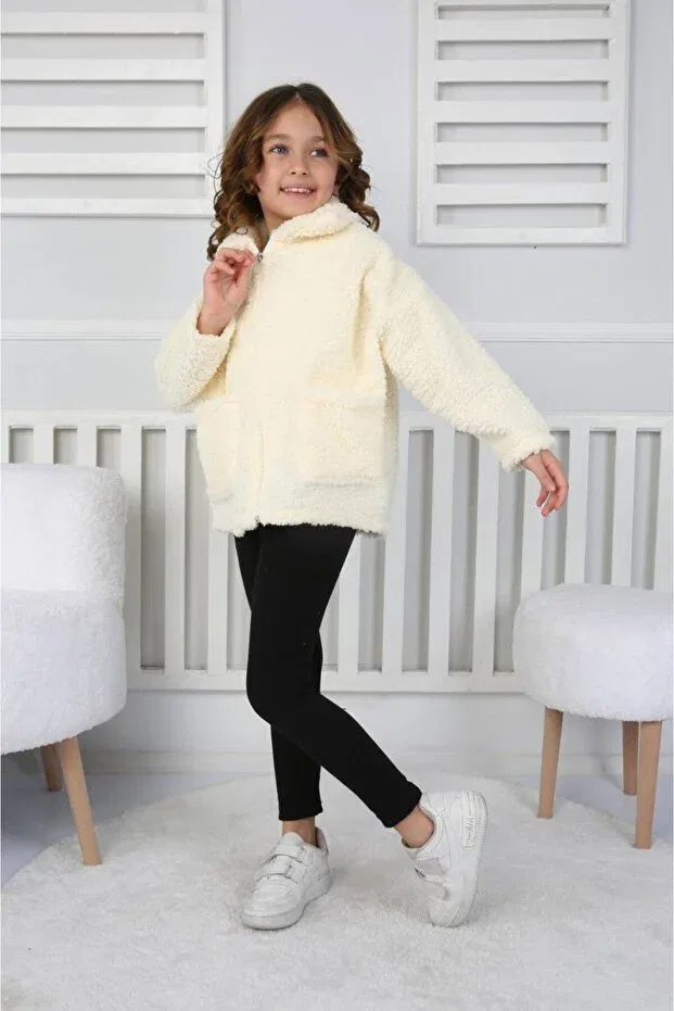 Детский кардиган для девочек плюшевый Arbi Kids, Nude Color — фото 2