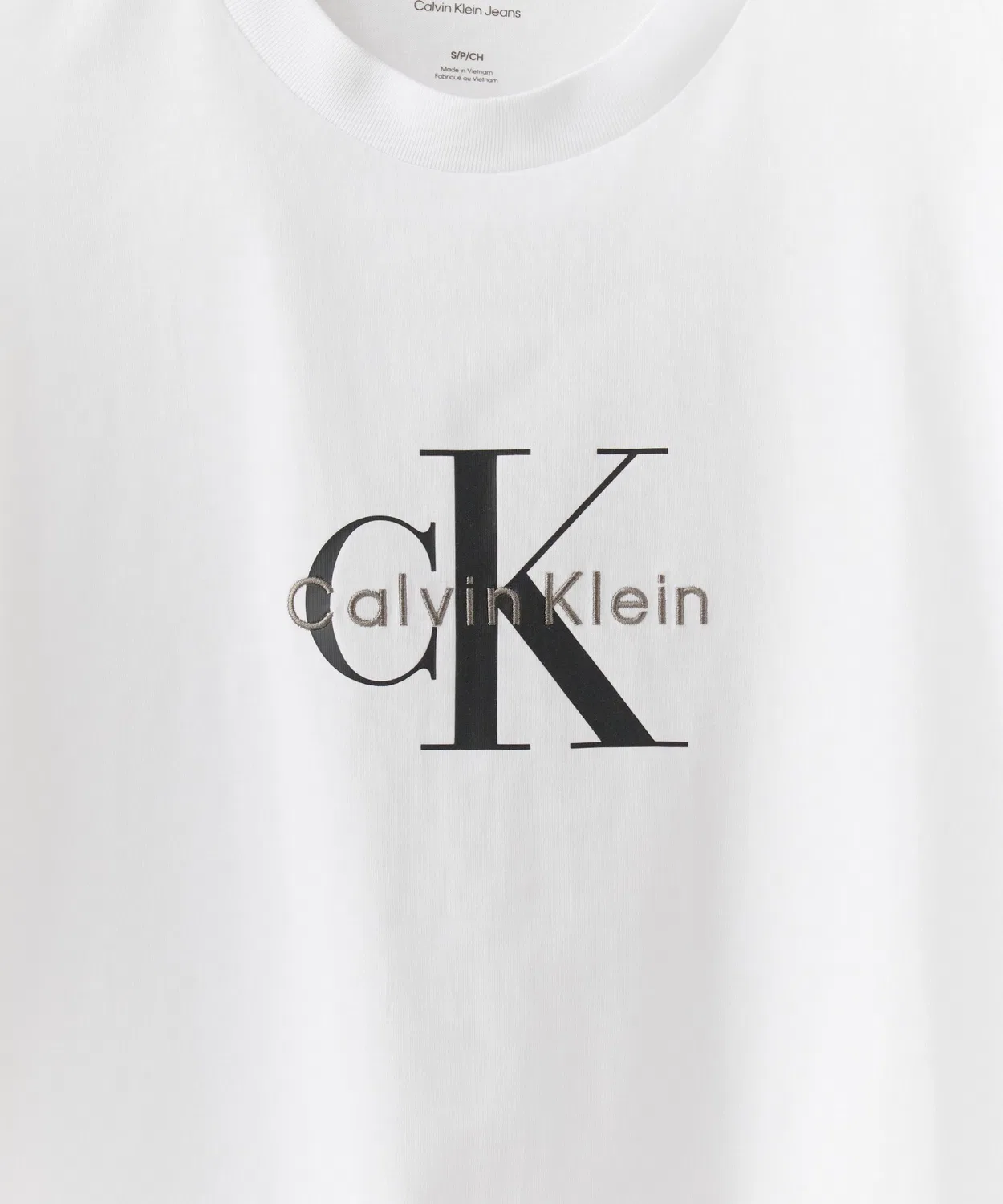 Женская футболка с принтом Calvin Klein A - MONOLOGO OVERSIZED TEE, Белый — фото 2