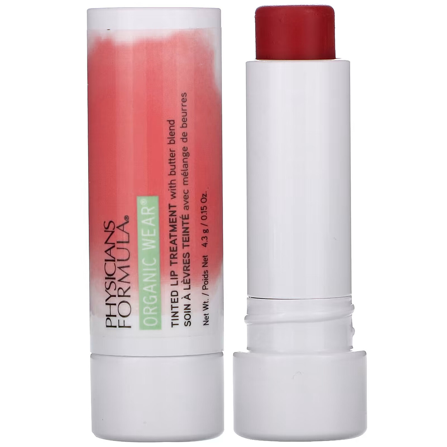 

Physicians Formula, Organic Wear, Тонированное средство для губ, Love Bite, 0,15 унции (4,3 г)