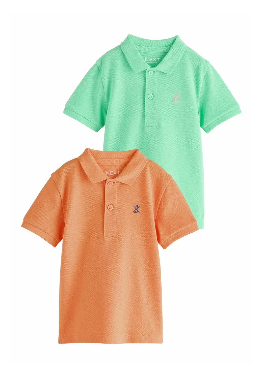 Комплект из 2 рубашек поло - рубашка поло Next, Green Orange