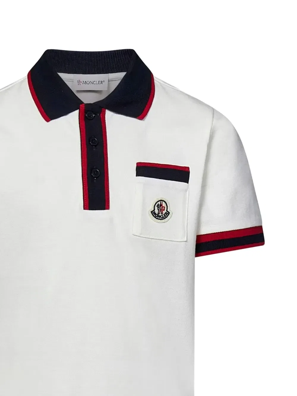 Рубашка поло с карманом Moncler Enfant, белый — фото 3