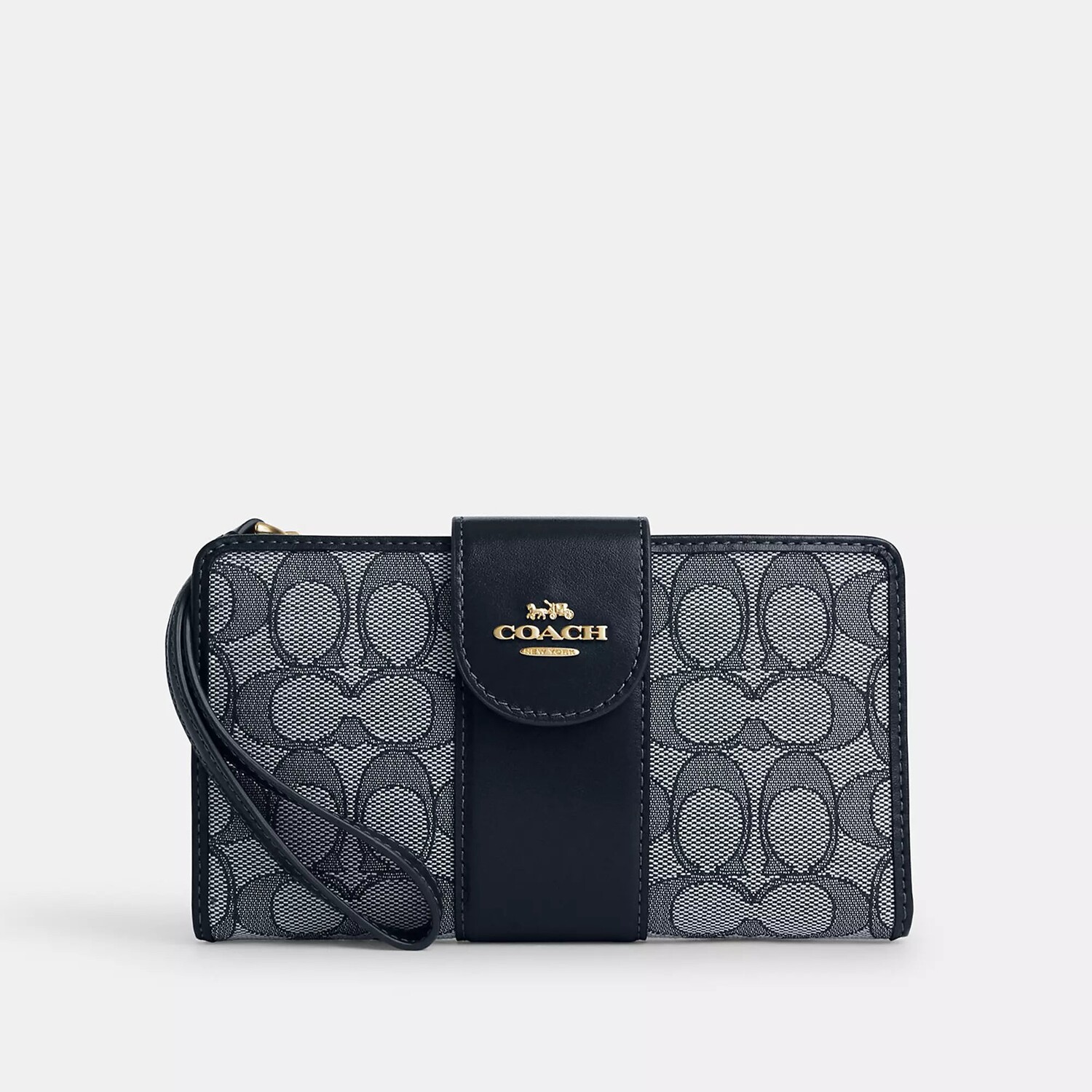 

Кошелек для телефона Coach Outlet из фирменного жаккарда, цвет Navy/Midnight Navy