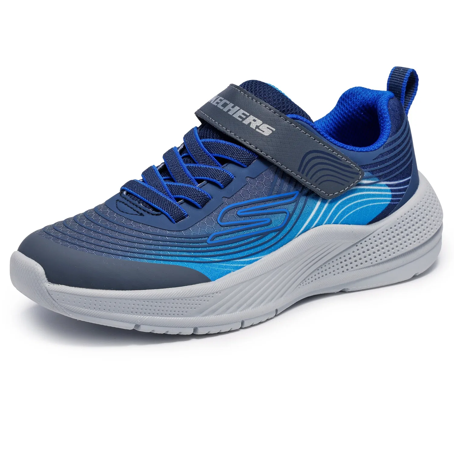Детские кроссовки на липучке MICROSPEC ADVANCE Skechers, Navy Blue — фото 4