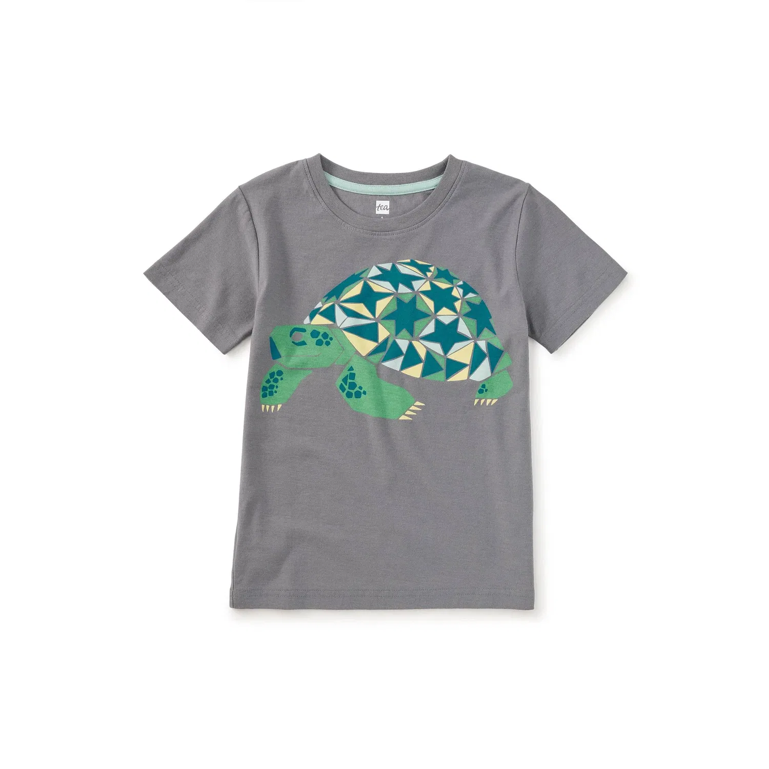 Детская футболка с принтом Mosaic Turtle Graphic Tee Tea Collection, Thunder