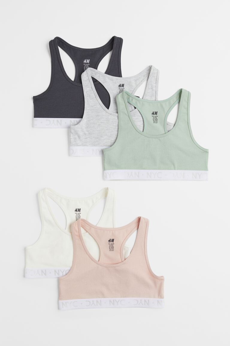 

Укороченный топ из 5 хлопков H&M, светло-зеленый/нью-йорк