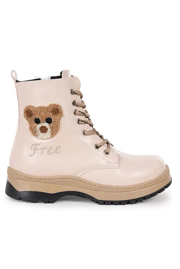 Детские ботинки для девочек с принтом Teddy wrinkled thermo sole Kiko Kids, Ten — фото 4
