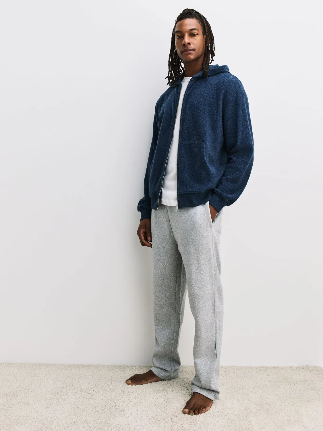 Худи на молнии, флисовое, Navy Blue Fleece Zip Through Hoodie Next, темно-синий — фото 2