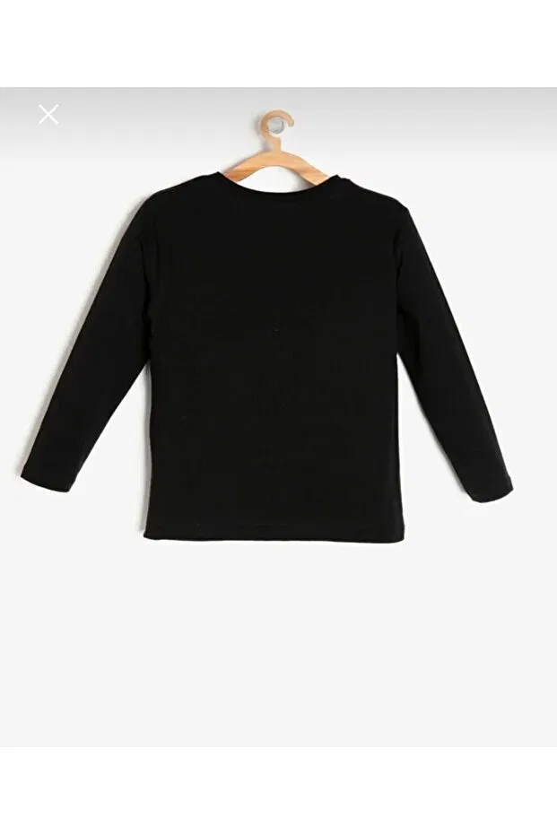 Детская футболка для девочек с принтом Ataturk printed children's long-sleeved combed cotton t-shirt 23 april / 29 october / 10 november Generic Brands, Black — фото 3