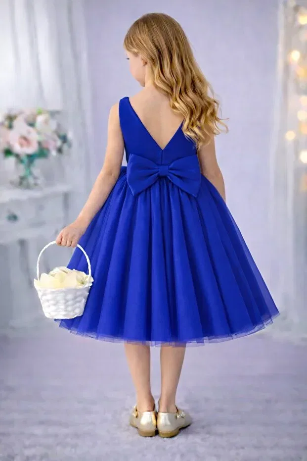 Детское платье для девочек без рукавов Suneh, Saks Blue — фото 2