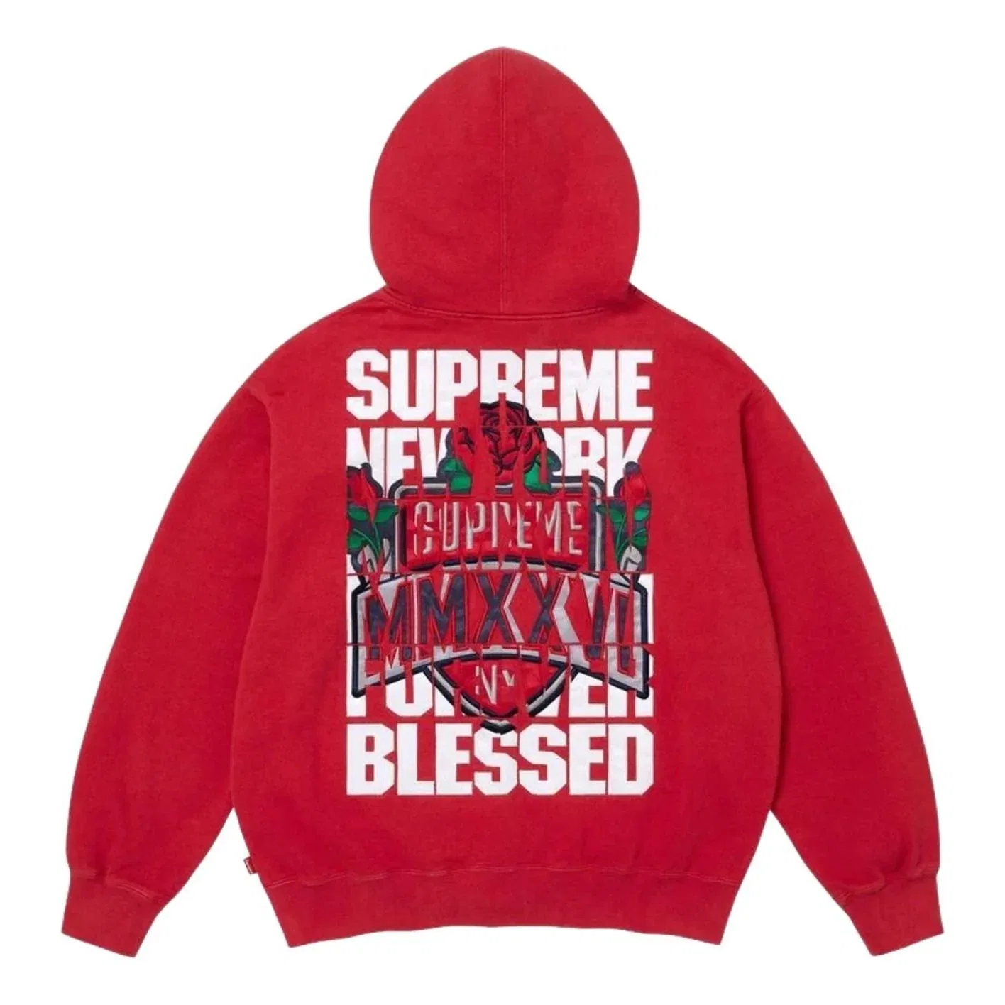 Мужское худи FW26 Blessed Applique Zip Up Hooded Sweatshirt 'Red' Supreme, красный