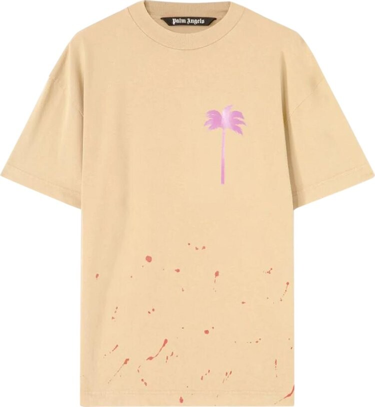 Футболка Palm Angels PxP Painted Classic T-Shirt 'Camel', загар — фото 2