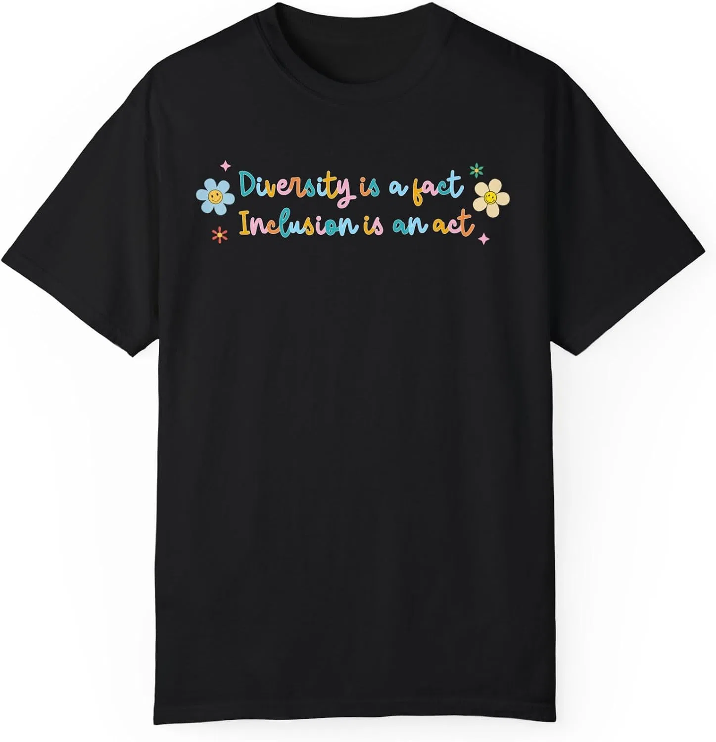 Футболка с принтом Diversity is a fact Comfort Colors, Black