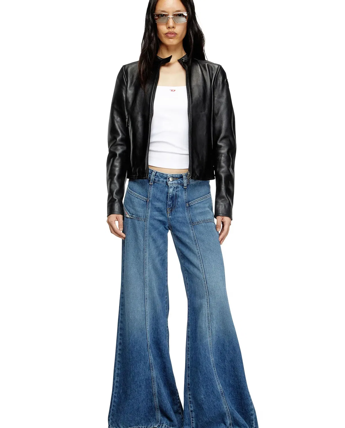 Женские джинсы-клеш свободного кроя Diesel, Azul Denim — фото 4