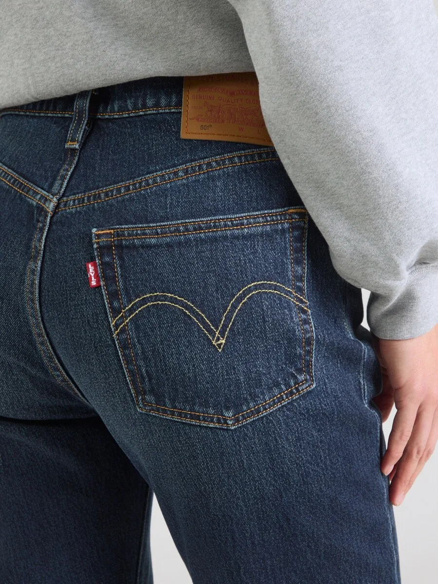 Джинсы LEVI'S Regular '501 Jeans For Women' темно-синего цвета — фото 3