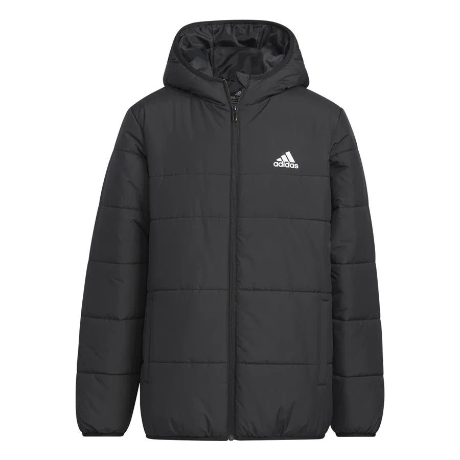 Детский утепленный пуховик с длинным рукавом adidas, Черный