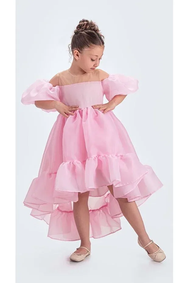Детское платье для девочек с воланами Arisvi girl's evening dress m00738 Mnk Baby&Kids, Pink — фото 4