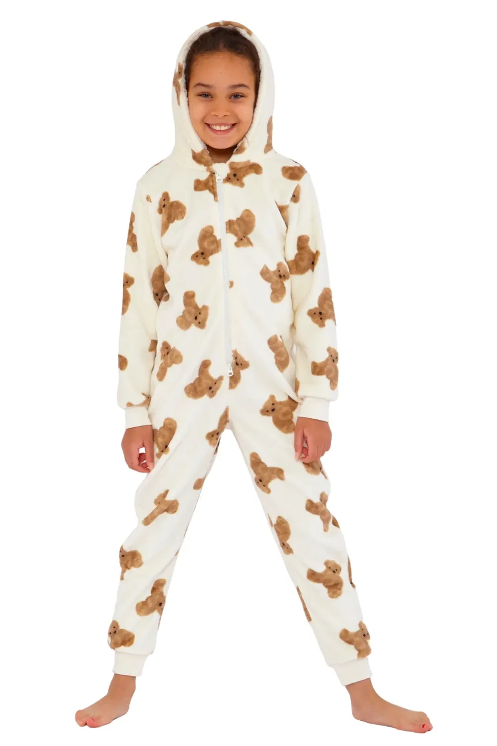 Детский флисовый комбинезон Teddy Bears Cozy N Dozy, Cream — фото 2